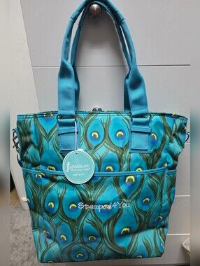 INITIALS, INC. Peacock Print Travel Tote Bag NWT